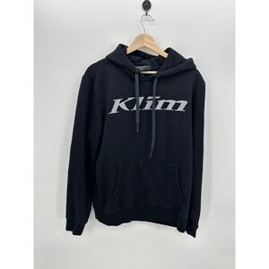 Klim Black Pullover Hoodie Mens LG Snowmobile Moto Streetwear Graphic Logo